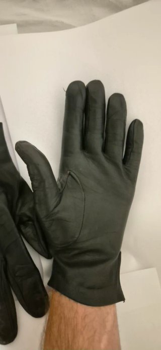Guantes Piel Negra Talla M (20 cm)