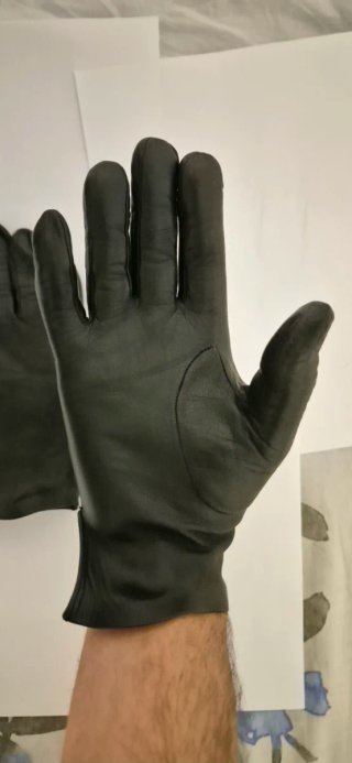 Guantes Piel Negra Talla M (20 cm)