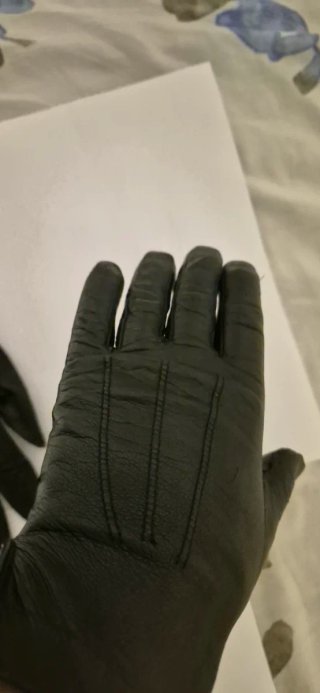 Guantes Piel Negra Talla M (20 cm)