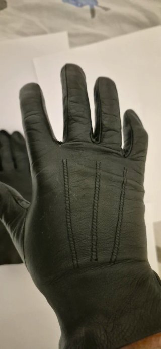 Guantes Piel Negra Talla M (20 cm)