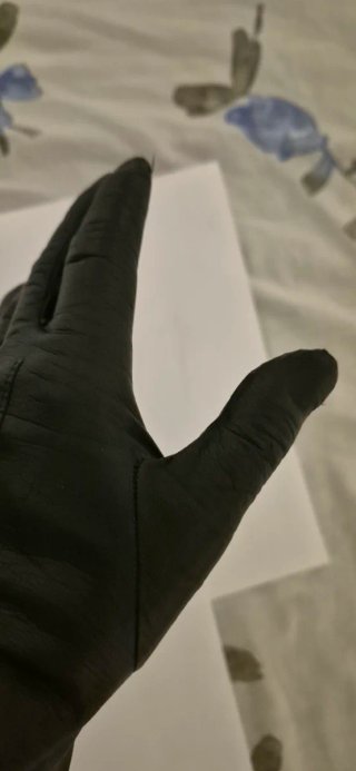 Guantes Piel Negra Talla M (20 cm)