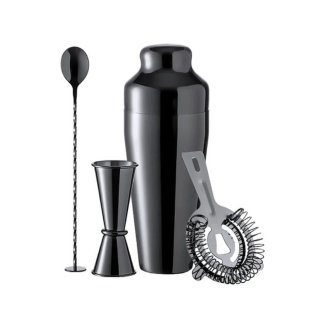 Set Coctelería Acero Inox Negro 550ml