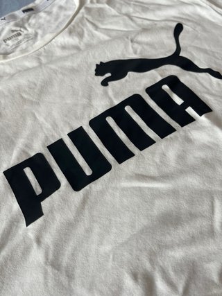 Camiseta Puma Blanca Logotipo Negro talla xl niños