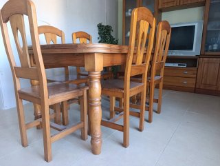 Mesa comedor madera con 6 sillas