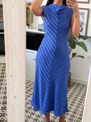 Vestido Mango Rayas Azul y Blanco