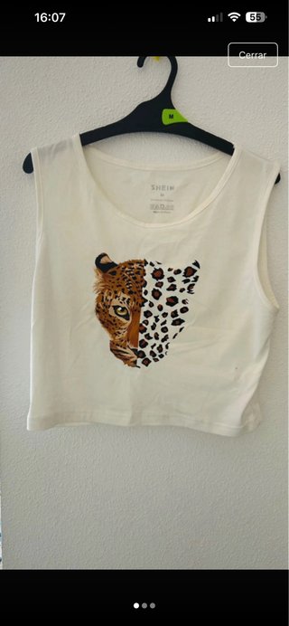 Top leopardo y pantalón morado talla M