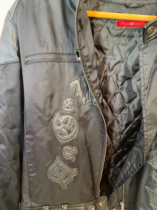 Chaqueta Negra Cuero y Tela