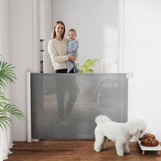 Barrera Mascotas Extensible Gris Acero 115cm