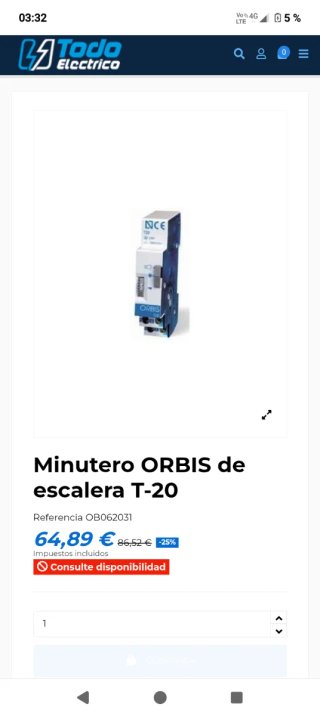 ORBIS T-20 Temporizador Escalera