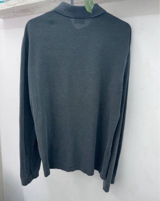 Polo Lacoste gris jaspeado manga larga Talla L