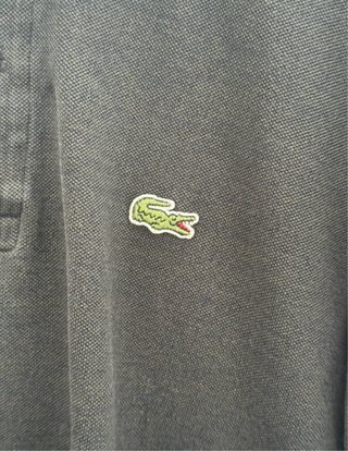 Polo Lacoste gris jaspeado manga larga Talla L