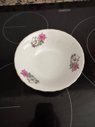Juego de 5 cuencos vintage porcelana,motivo floral