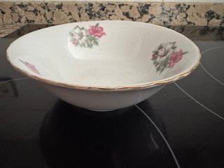 Juego de 5 cuencos vintage porcelana,motivo floral