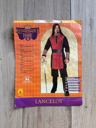 Disfraz medieval rojo y negro talla única