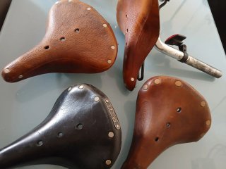 4 Sillines Brooks Cuero Marrón y Negro