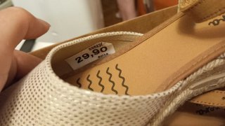 Zapatillas Cabrera cuña beige/doradas T.38