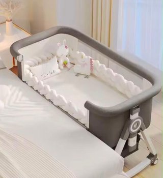 Cuna de bebé 5 en 1 regulable + Colchón Blanco