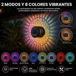Set 4 Apliques Solares de Pared Mandala