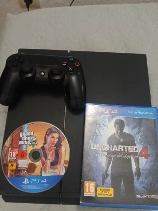 PS4 (PlayStation 4) Negra + Juegos