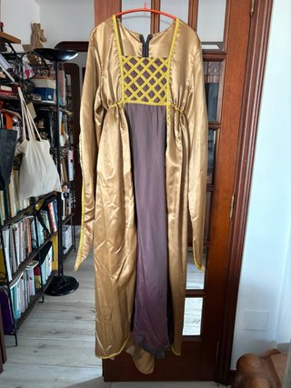 Vestido Medieval Dorado y marrón Talla Única