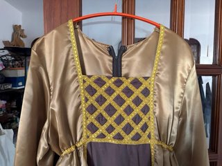 Vestido Medieval Dorado y marrón Talla Única