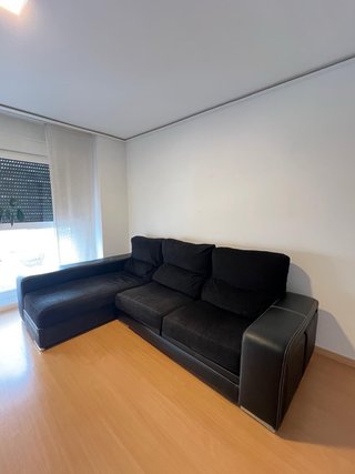 Sofá Chaise Longue Negro Grande y Cómodo