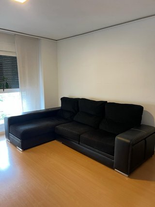 Sofá Chaise Longue Negro Grande y Cómodo