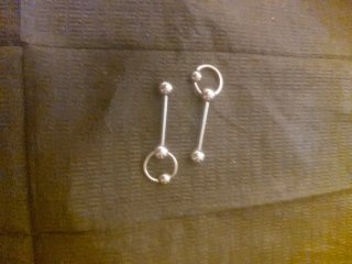 Piercing pezón titanio plata