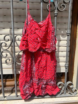Vestido rojo estampado