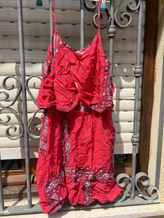 Vestido rojo estampado
