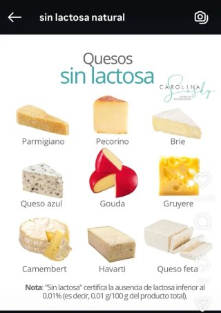 Lámina ilustrada: Quesos sin lactosa