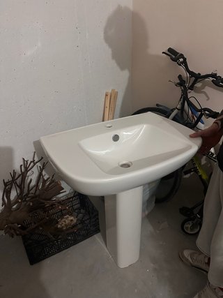 Lavabo de porcelana blanco