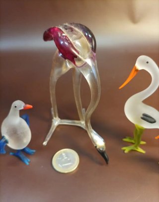 Figuras de cristal de aves