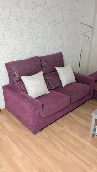 Lote 2 sofás + 1 sillón tela