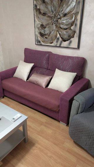Lote 2 sofás + 1 sillón tela