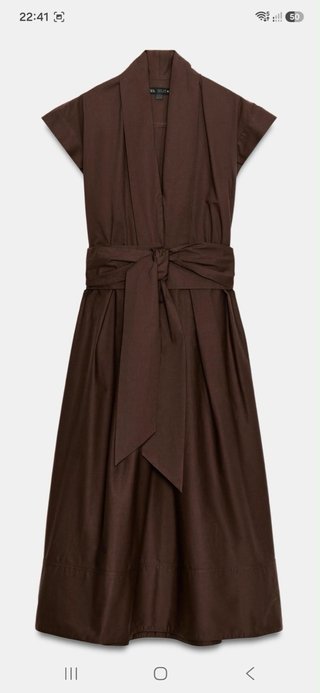 vestido plisado de popelina