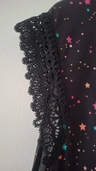 Top SHEIN estrellas negro encaje