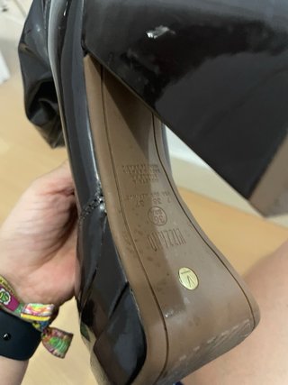Botines plataforma charol marrones talla 38
