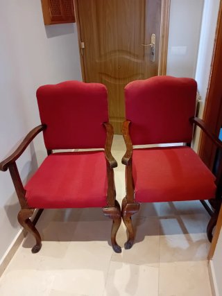 2 Butacas Salón Tela y Madera