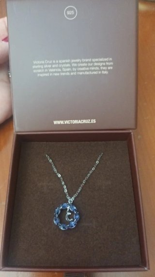 Colgante de plata VCruz Plata con Circonitas Azule