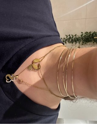 Collar choker rígido dorado fiesta