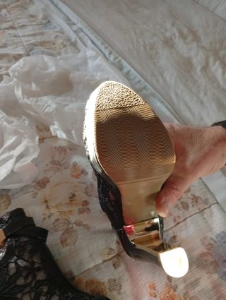 Tacones negros encaje talla 35