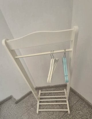 Perchero burro infantil madera blanco