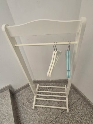 Perchero burro infantil madera blanco
