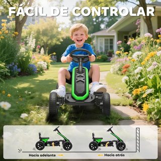 Kart Pedales Infantil EVA 2-5 Años Verde 30kg