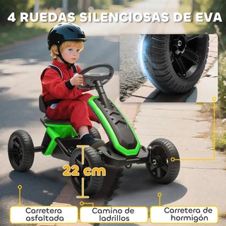 Kart Pedales Infantil EVA 2-5 Años Verde 30kg
