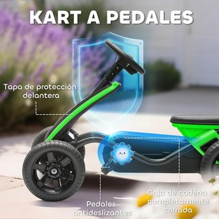 Kart Pedales Infantil EVA 2-5 Años Verde 30kg