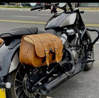 Alforjas Moto Cuero Marrón
