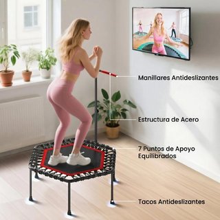 Trampolín Fitness 114cm Mango Ajustable Rojo