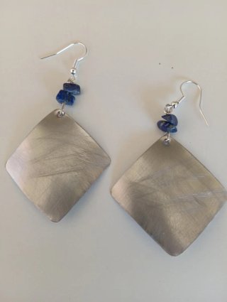 Pendientes Artesanos Azul y Plata